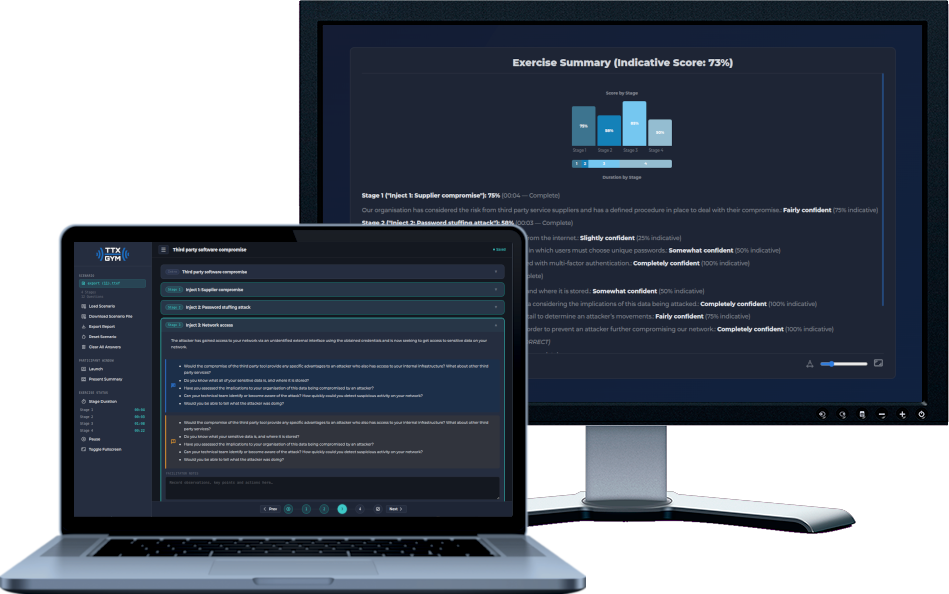 TTX Gym exercise interface screenshot